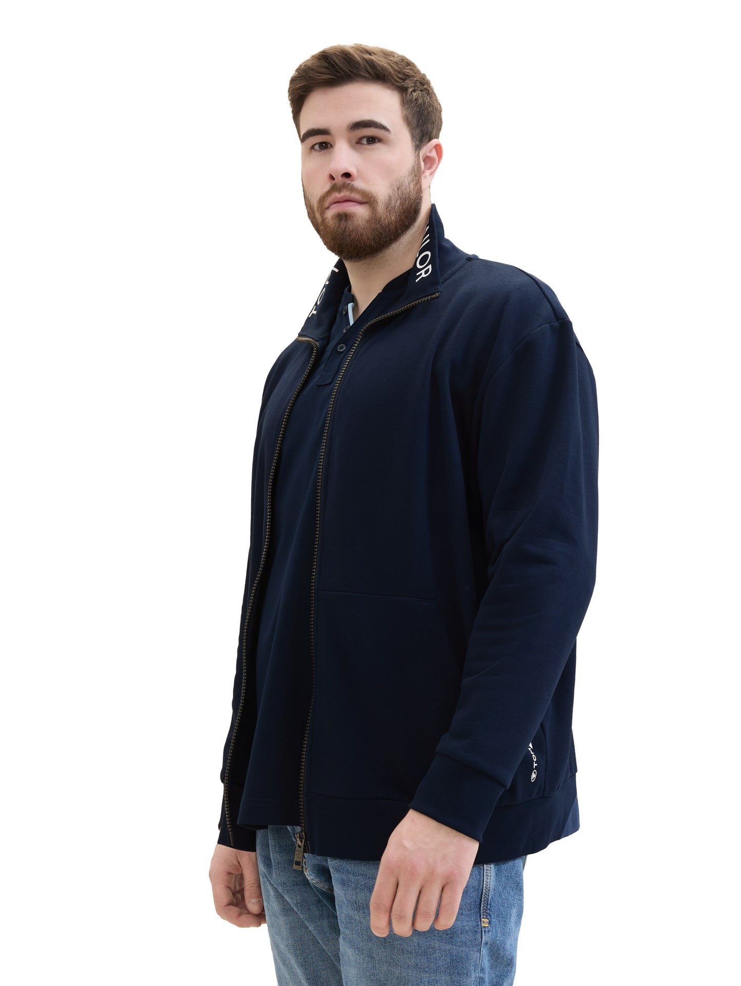 Plus - Sweatjacke mit Stehkragen